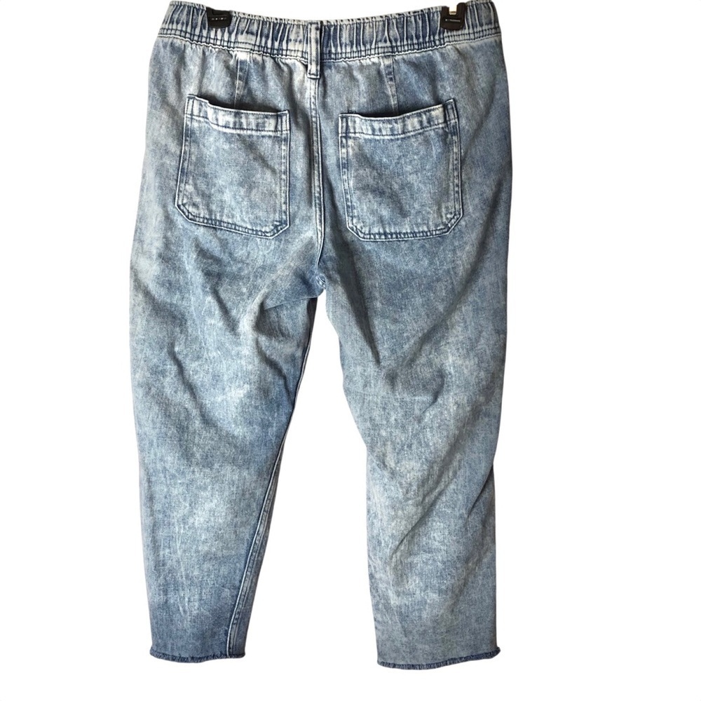 Gap Drawstring Relaxed Easy Jean Mid-Rise Super Soft Sz Medium Petite Distressed - Picture 2 of 7